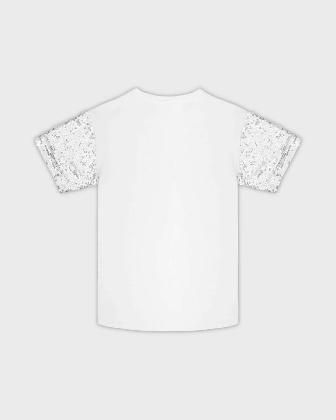 White Sequin Sleeve Tee