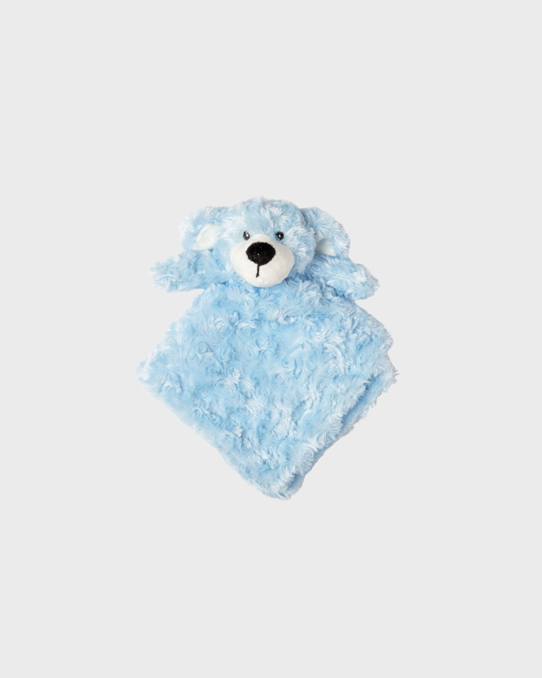 Blue Curly Plush Bear Blankie