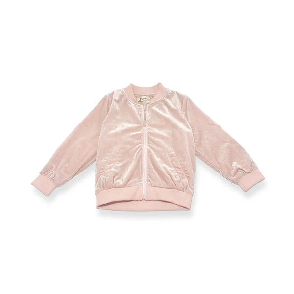 2pc Blush Sparkle Velvet Jkt & Pant Set