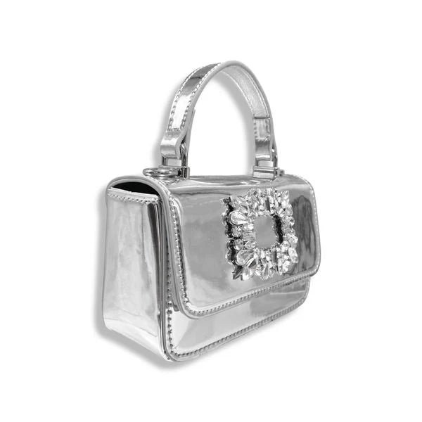 Rhinestone Decor Patent Purse