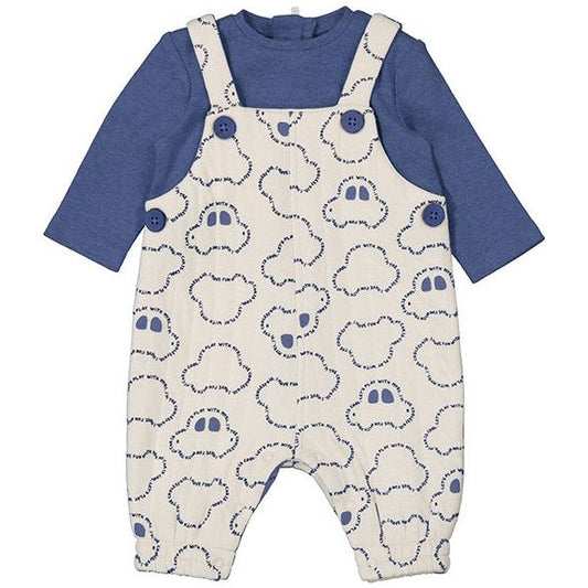Off White w Blue Romper w Car Design