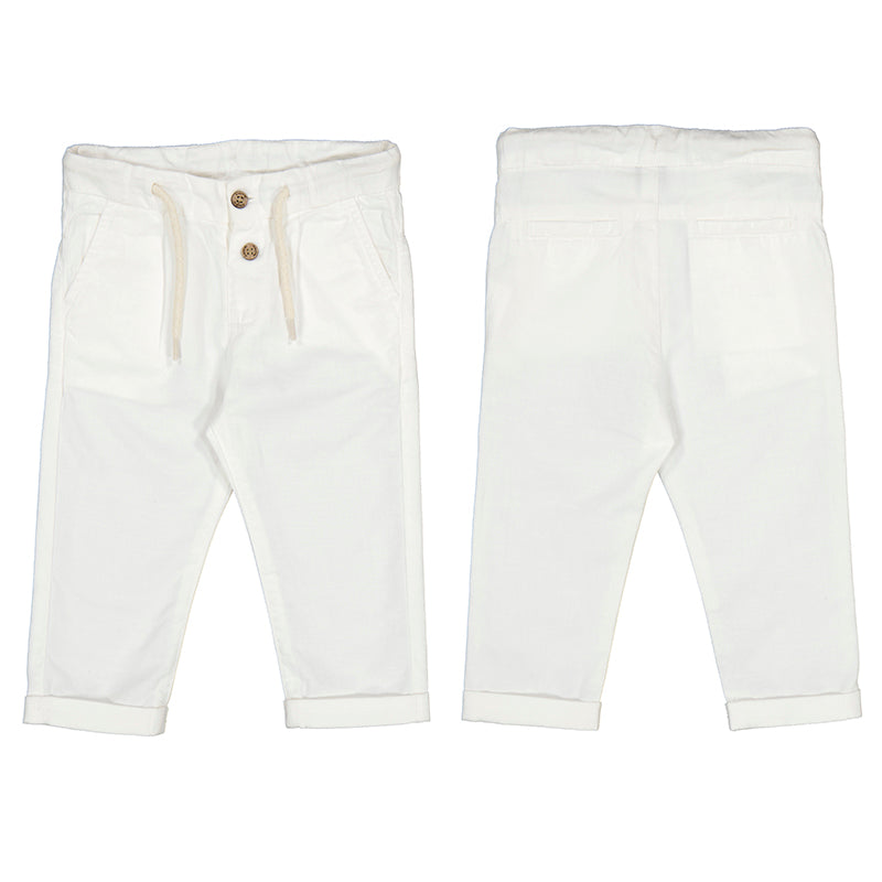 Off White Linen Relaxed Pant