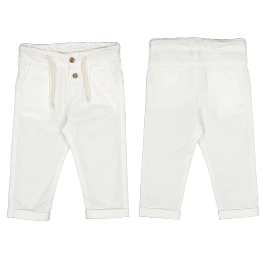 Off White Linen Relaxed Pant