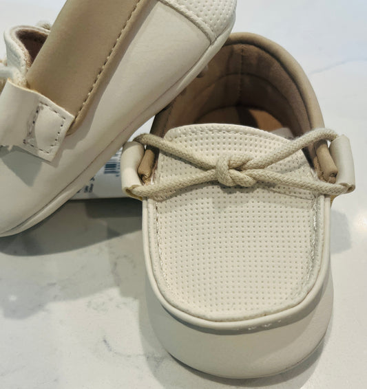 Mayoral Soft Moccasin Off White with Beige Detail - Baby Classic Moccasin Shoes