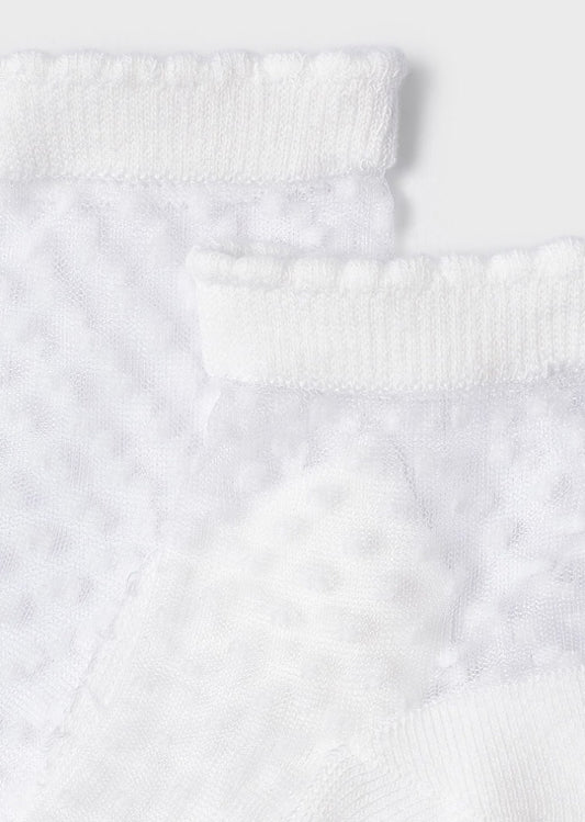 Natural Sheer Socks w swiss dot