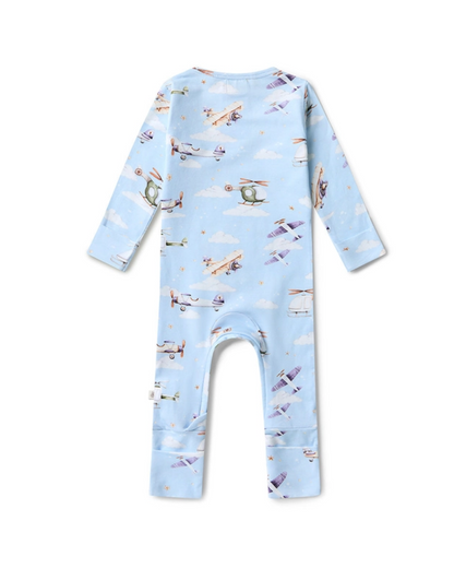 snuggle, baby organic romper, convertible baby sleeper, airplane print baby outfit, newborn footie romper, soft organic cotton baby clothes, boutique baby romper, baby boy sky romper, infant one piece outfit, eco friendly baby clothing, baby shower gift romper