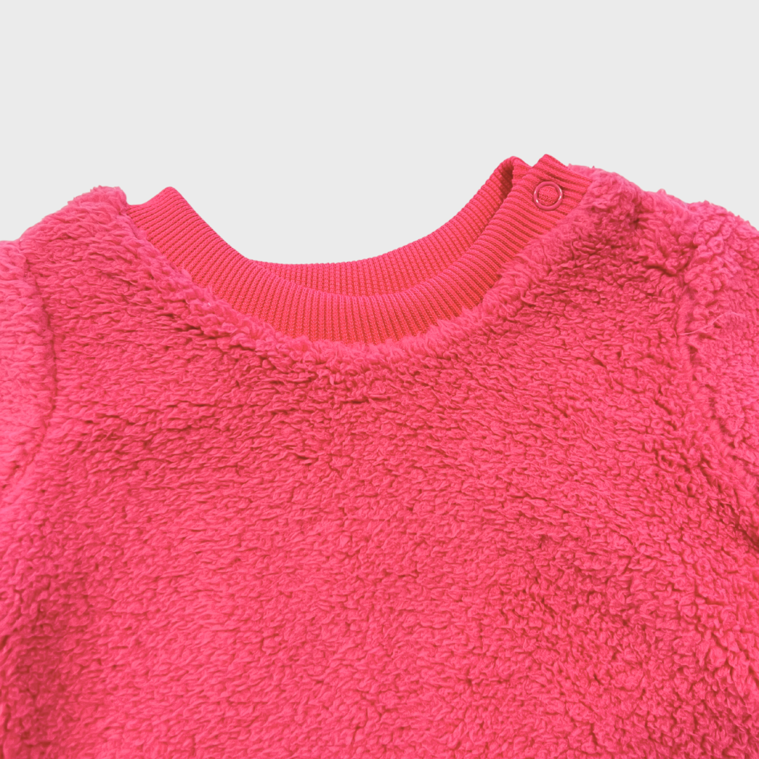 baby girl fall outfit, sherpa baby set, fox print leggings, woodland baby clothes, fuchsia baby pullover, cozy toddler outfit, two-piece baby clothes, boutique baby girl outfit, warm baby outfit set, soft baby sherpa top