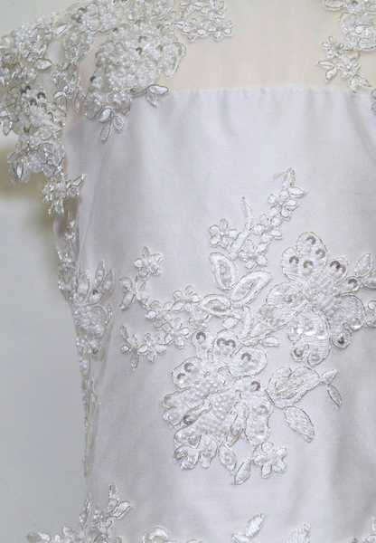 Silk with Lace Overlay Bodice Dress