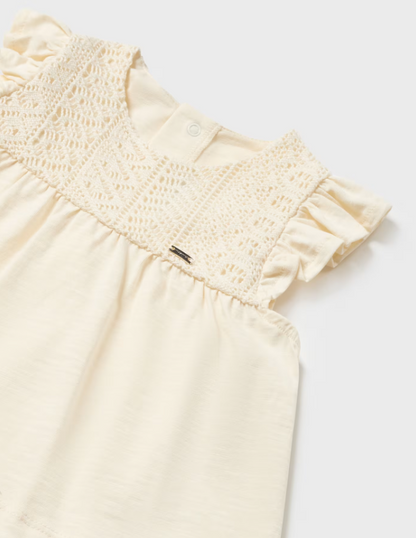 2pc Beige Knit w cotton Short Set