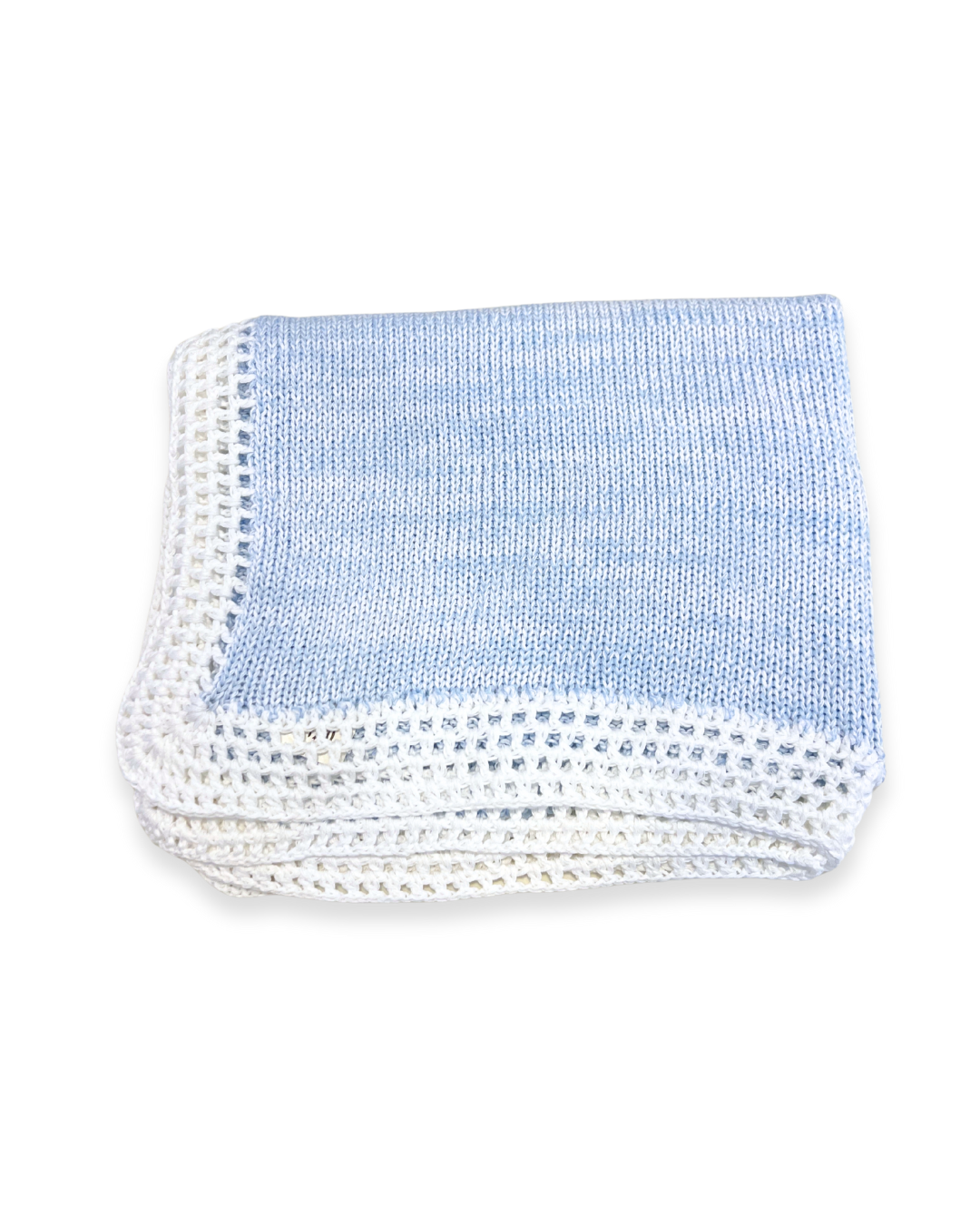 boutique cotton baby blankets Expressions Boutique NY, striped white cotton stroller blanket, navy grey light blue baby blanket with hat, neutral baby shower gift boy girl, heirloom cotton knit blanket breathable soft
