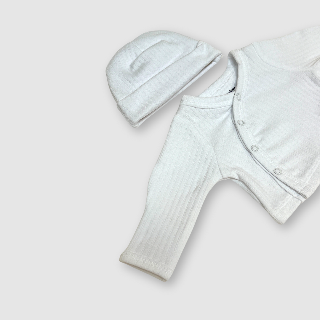 3pc White Preemie Set