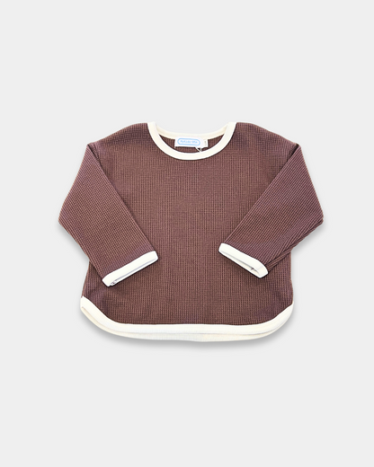 2pc Coffee Waffle Knit Set