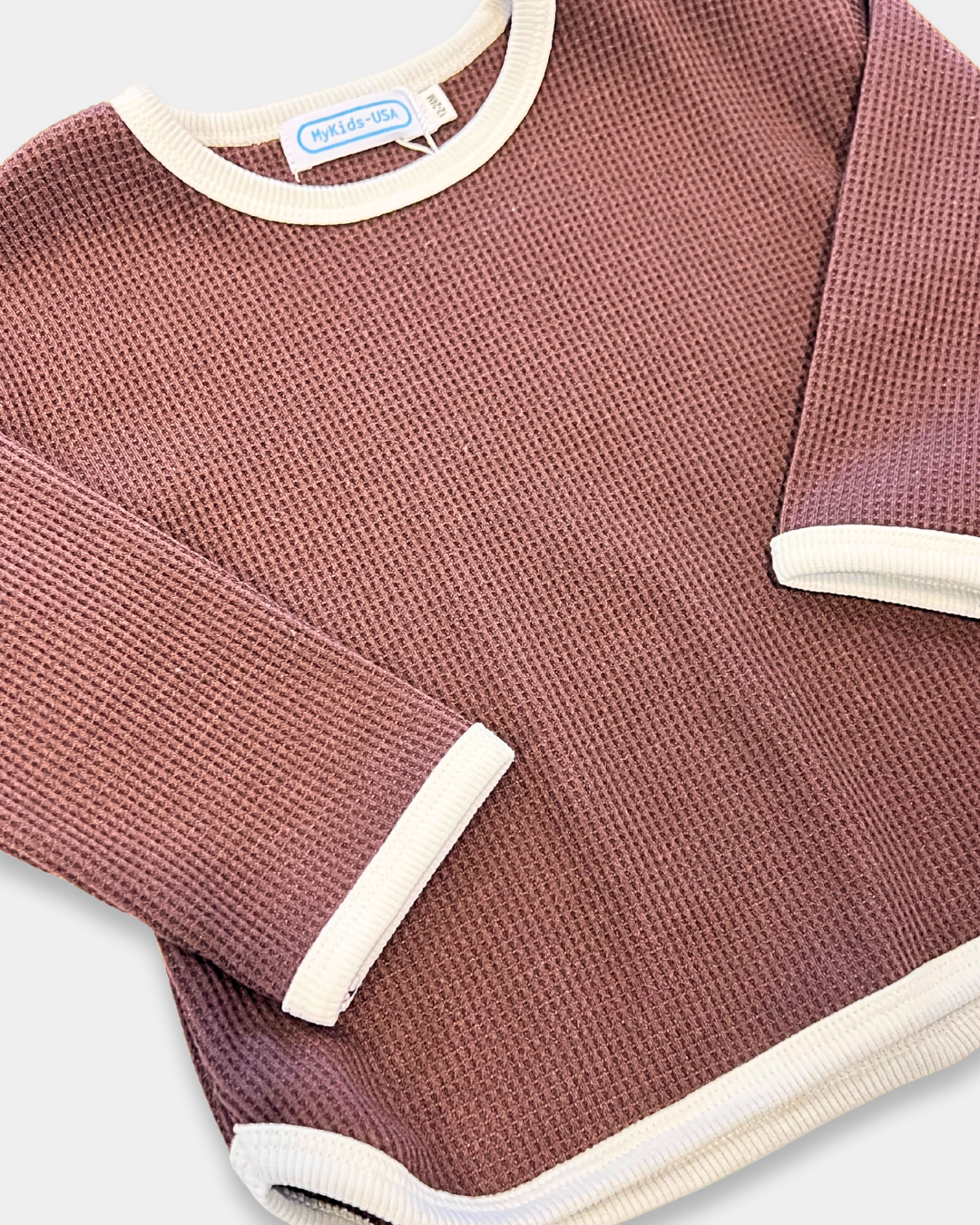 2pc Coffee Waffle Knit Set