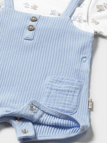 Lt Blue w Bear/Bunny Romper