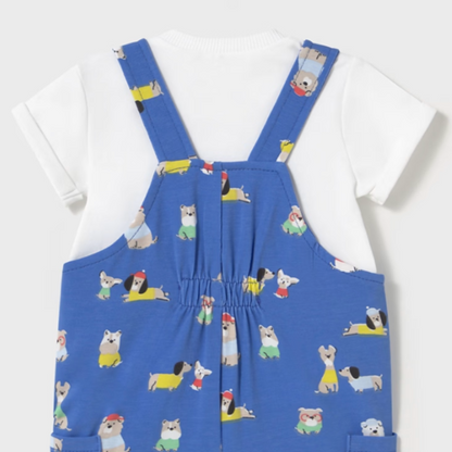 3pc Royal Blue Overall w Tee & Hat