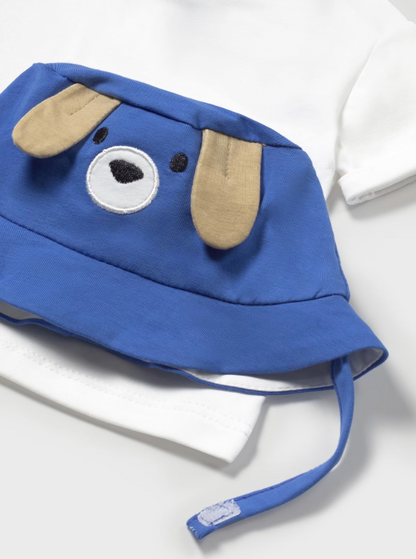 3pc Royal Blue Overall w Tee & Hat