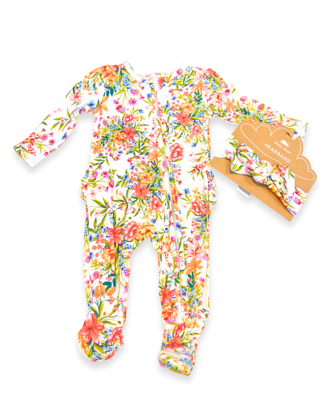 Garden Joy Ruffle Zipper Footie