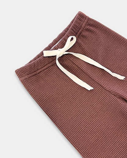 2pc Coffee Waffle Knit Set