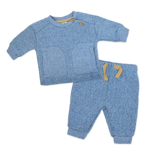baby boy jogger set, toddler quilted sweatsuit, boutique baby clothes boy, infant denim blue jogger outfit, newborn boy fall outfit set, toddler boy cozy loungewear, baby boy 2 piece jogger set, quilted baby sweatsuit set, boutique infant boy everyday wear, toddler casual baby boy outfit