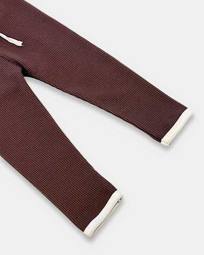 2pc Coffee Waffle Knit Set