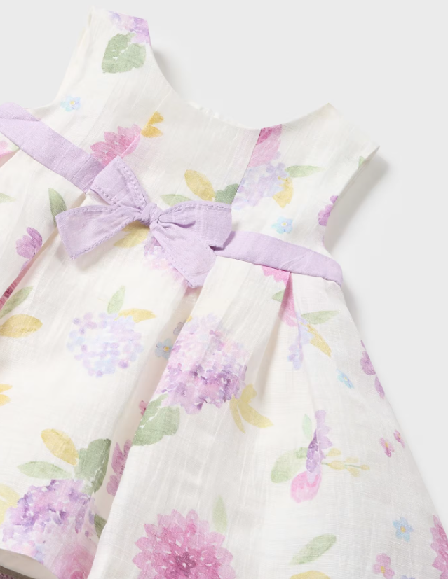 Lavender Floral Dress w Bow