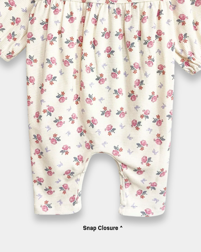 baby girl floral romper, infant ruffle romper, long sleeve baby romper, boutique baby girl outfit, ribbed knit baby romper, pink floral romper baby, baby shower outfit girl, newborn romper boutique, baby girl fall outfit, cute baby girl clothing, back to school, school outfits, pre-k clothing