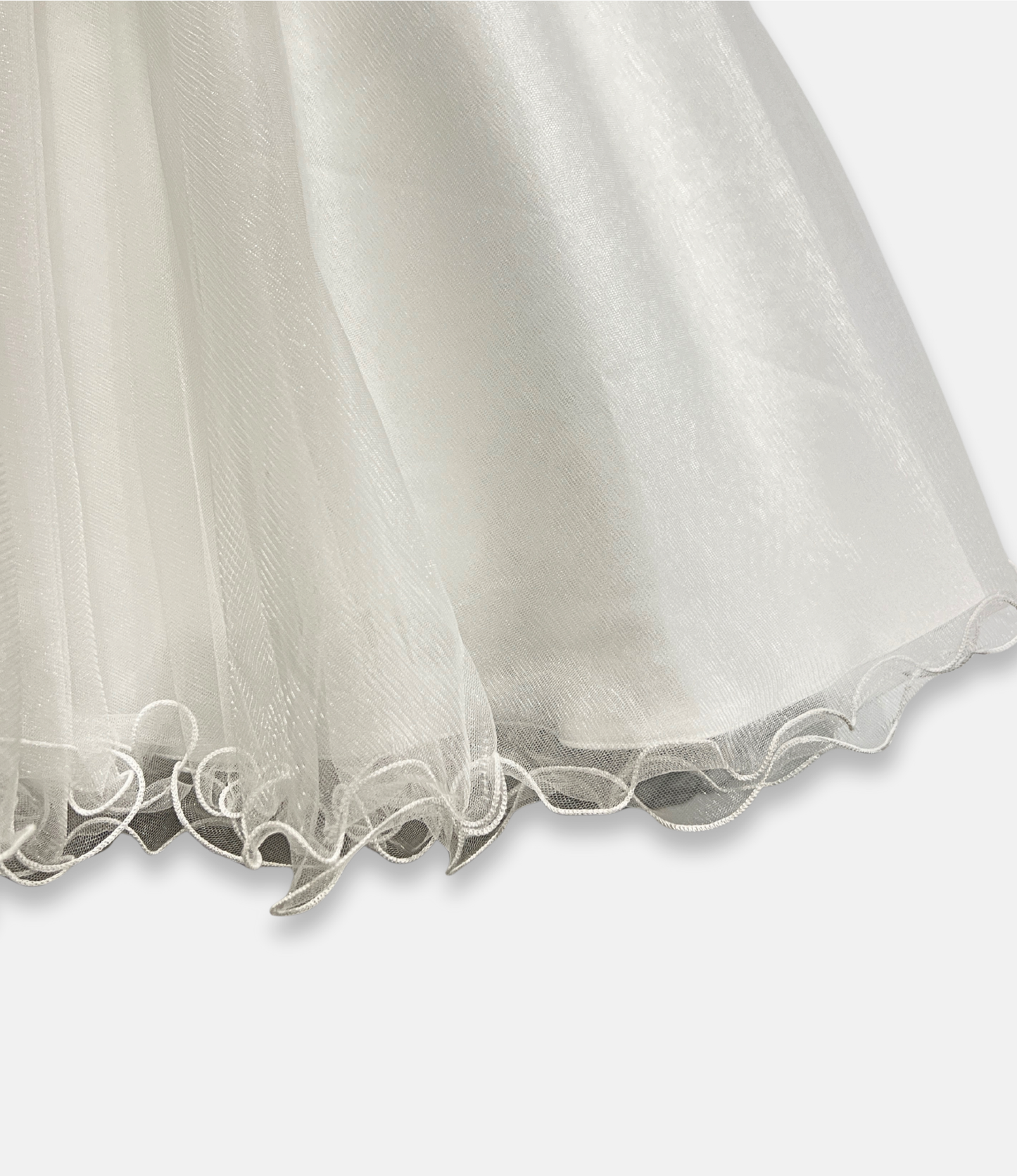 white 3D flower dress, white floral appliqué dress, boutique girls special occasion dress, 3D flower girl dress, white communion dress, couture kids fashion, tulle flower girl gown, white lace flower dress, Expressions Boutique NY, elegant girls event dress