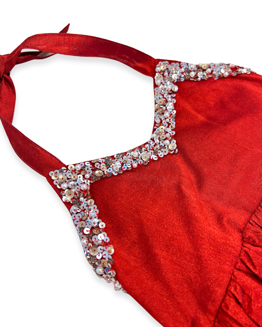 girls garnet red tulle dress Expressions Boutique NY, holiday party dress for girls, sequin halter dress toddler boutique, red special occasion dress girls, festive girls tulle gown boutique fashion