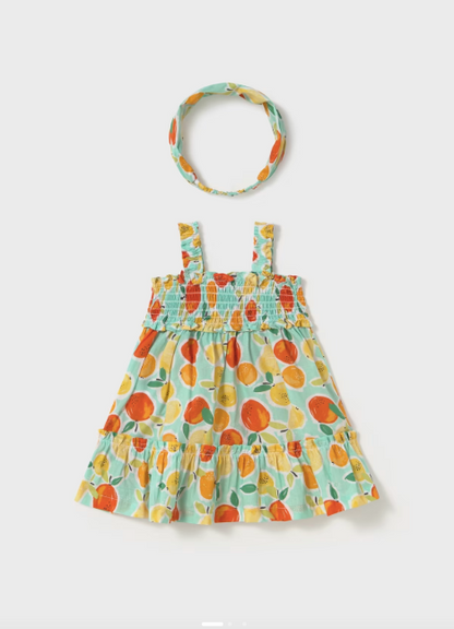 2pc Aqua & Orange Sundress w HB