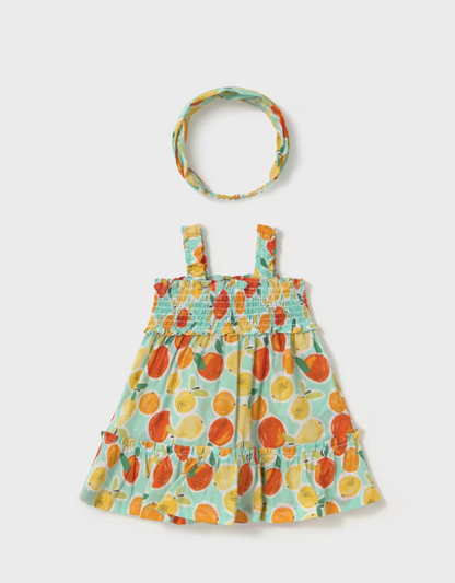 2pc Aqua & Orange Sundress w HB