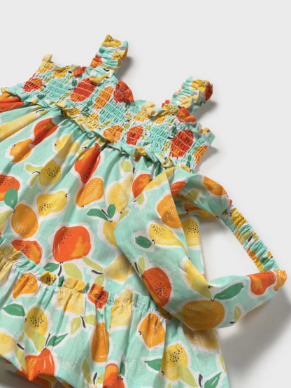 2pc Aqua & Orange Sundress w HB