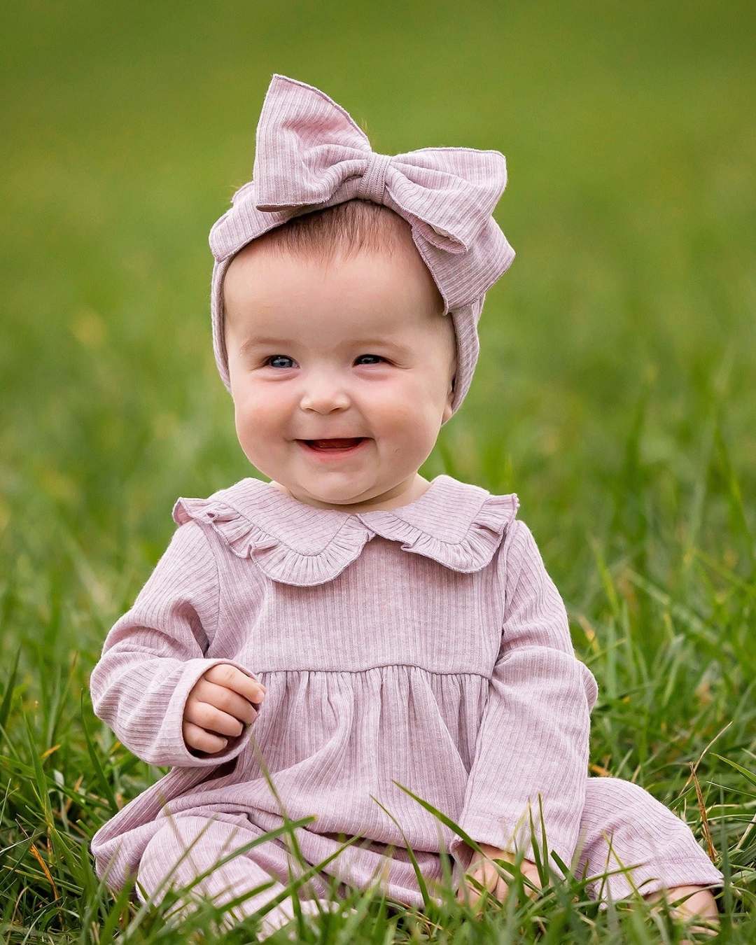 heather romper, baby girl romper, ribbed baby romper, ruffle collar romper, boutique baby clothing, soft knit romper, infant one piece outfit, cozy baby fall outfit, neutral baby romper, boutique baby girl fall clothes, back to school, school outfits, pre-k clothing