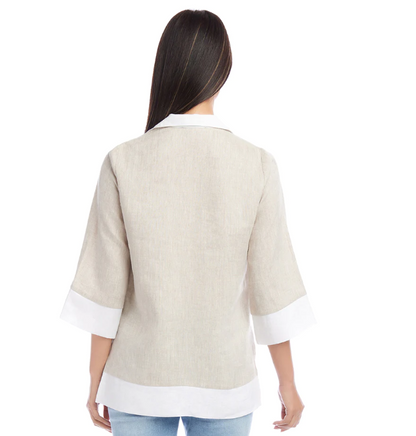 Linen Oat Contrast Tunic