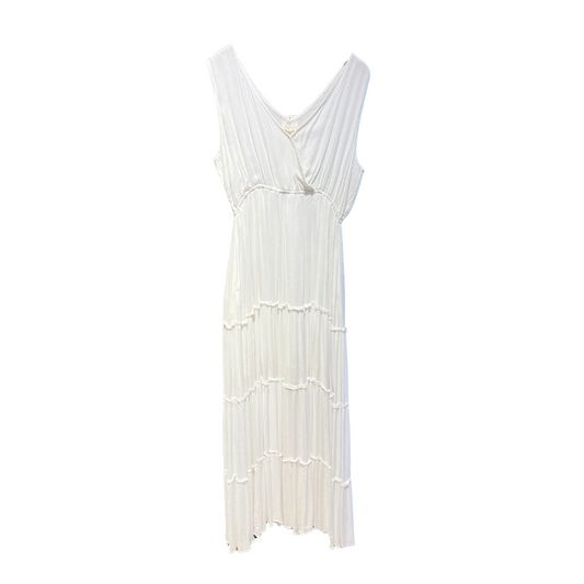 White Solid Maxi Dress