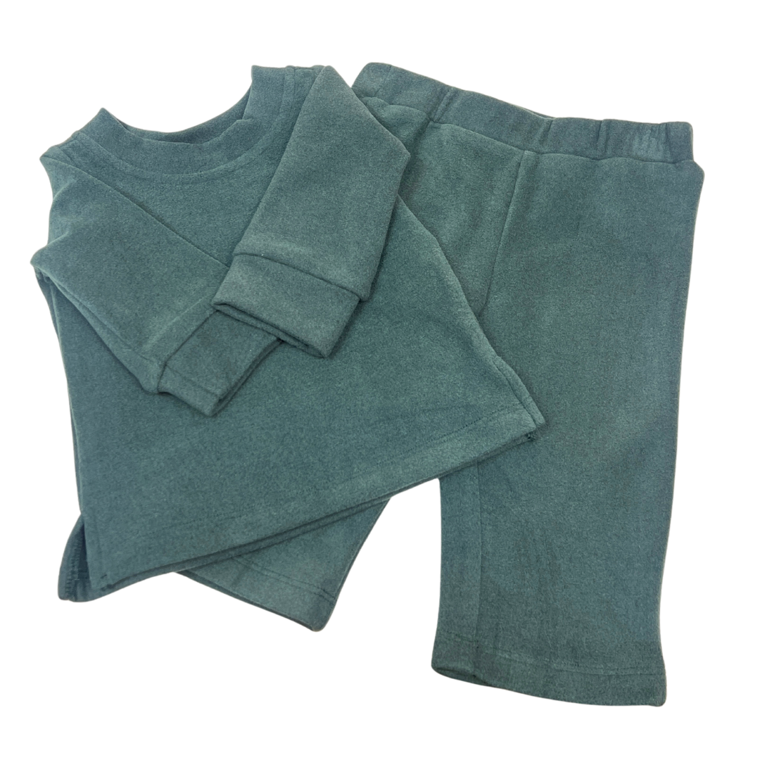 2pc Green Fleece Top with Pant