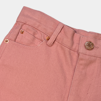 Pink Denim Wide Leg Pants