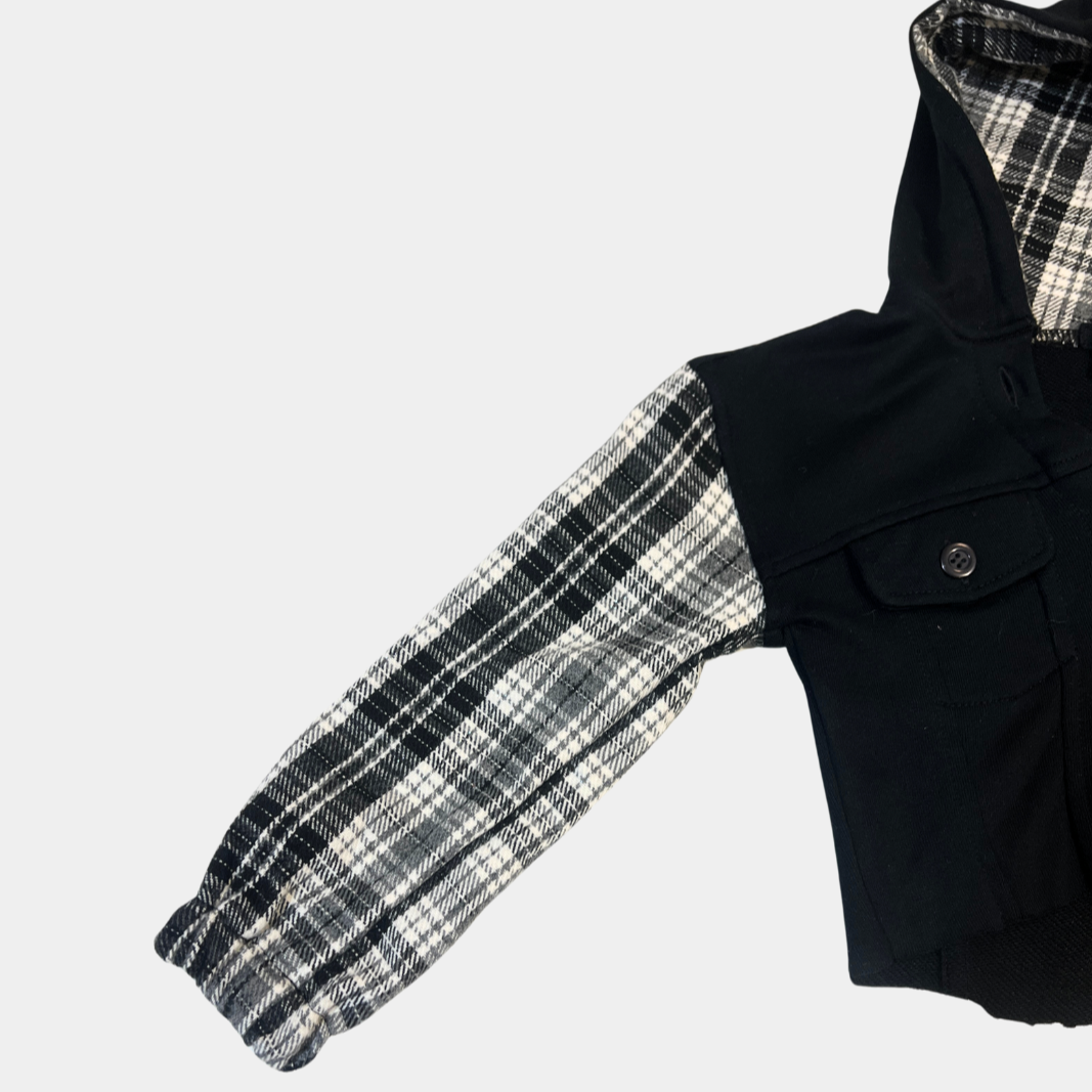 Black w Plaid Sleeve and Hood