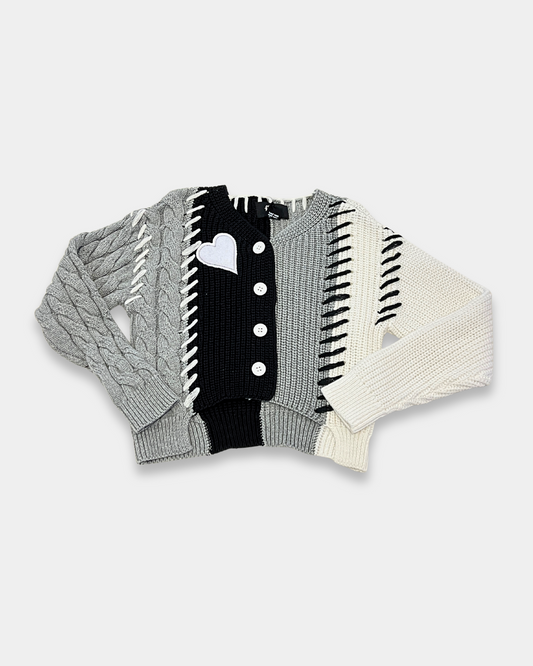 Misty Grey Black Sweater