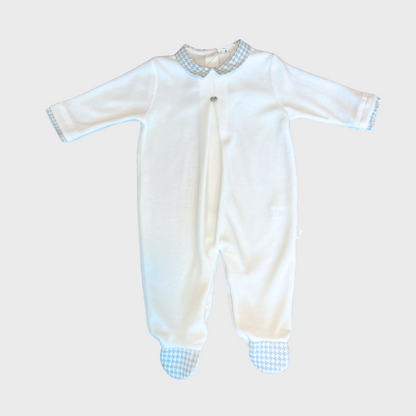 Ivory Velour Footie