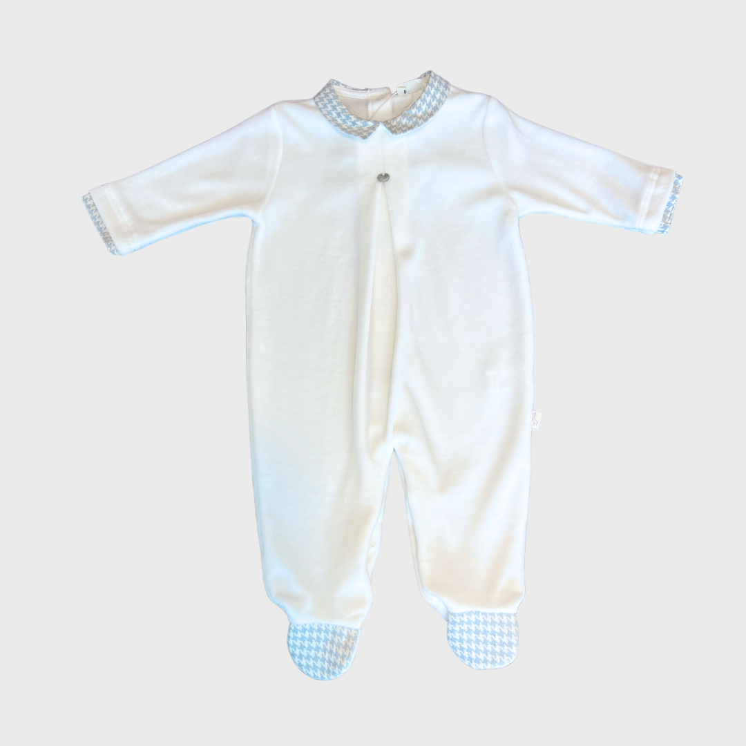 2pc Ivory Velour Footsie & Hat