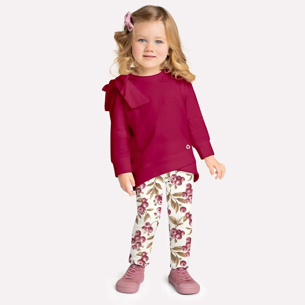 girls pomegranate sweatshirt set, toddler girl floral leggings outfit, boutique girls matching set, girls bow detail sweatshirt outfit, toddler girl stylish playdate outfit, girls boutique clothing set, kids fall fashion outfits, girls pink floral leggings set, toddler boutique clothes girls, matching sweatshirt and leggings kids