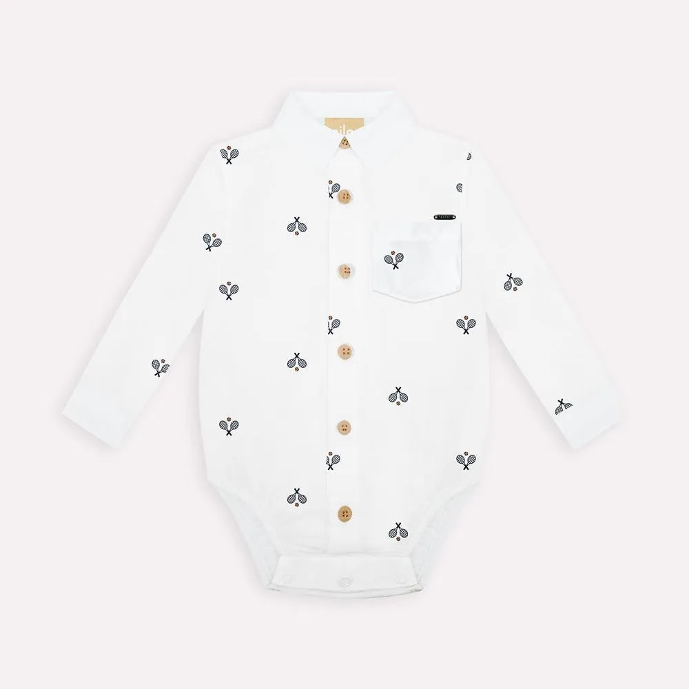 2pc Pickleball Button Up Onesie w Khaki Pants