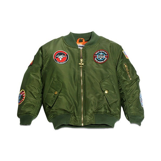 7-Patch MA-1 Green Bomber Jacket