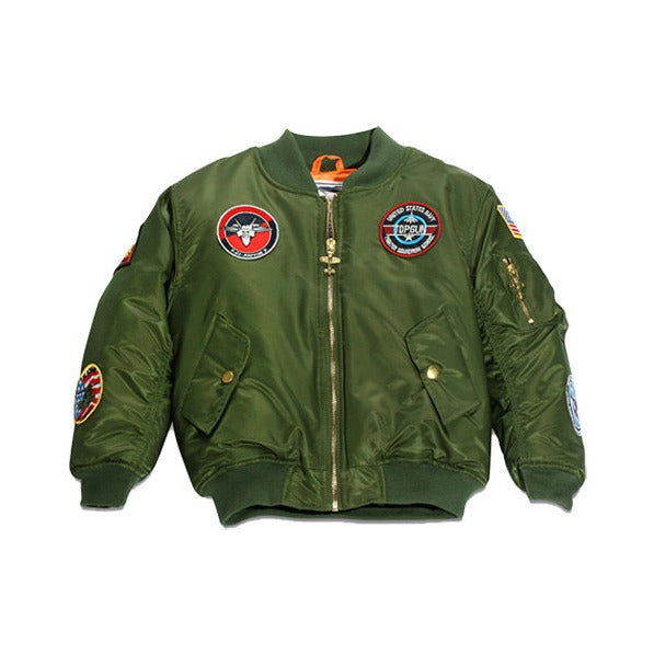 7-Patch MA-1 Green Bomber Jacket – Expressions Boutique NY