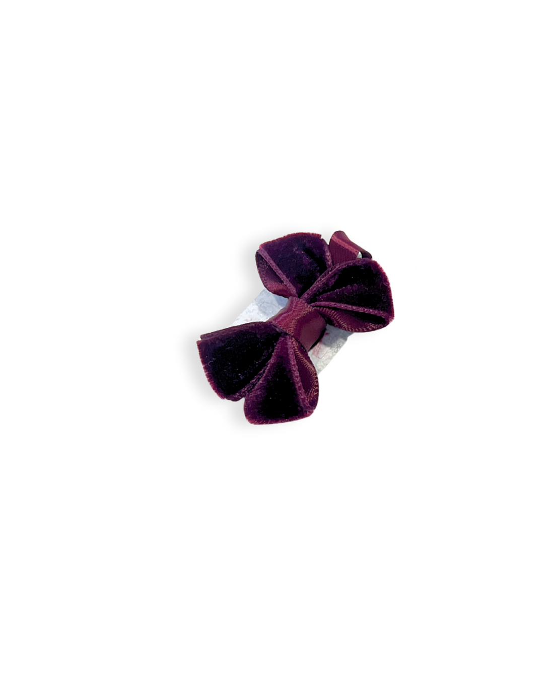 velvet bow accessories Expressions Boutique NY, girls velvet headbands and clips, boutique hair bows plum burgundy black, holiday hair accessories for girls, elegant velvet headband set
