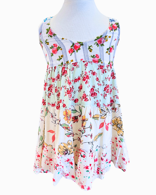V Front Patchwork Dress