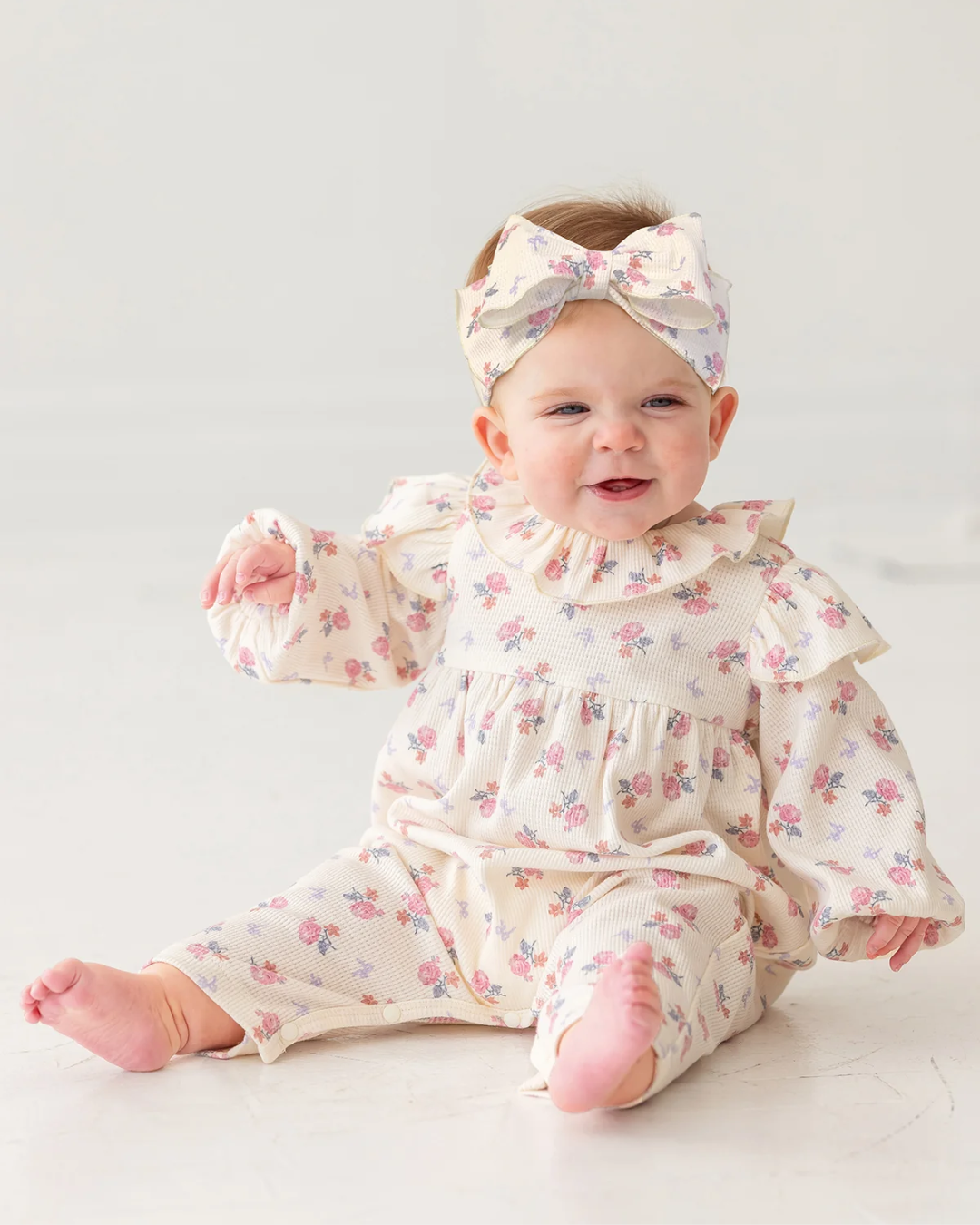 baby girl floral romper, infant ruffle romper, long sleeve baby romper, boutique baby girl outfit, ribbed knit baby romper, pink floral romper baby, baby shower outfit girl, newborn romper boutique, baby girl fall outfit, cute baby girl clothing, back to school, school outfits, pre-k clothing
