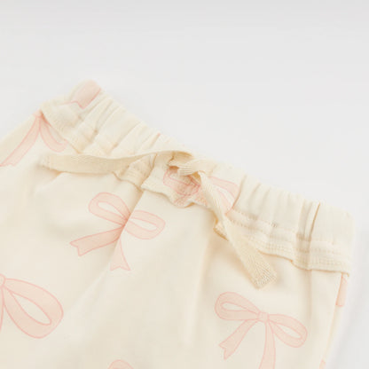 big bow baby outfit, pink bow toddler set, boutique baby girl clothing, Brooklyn Box pant set, baby girl 2-piece outfit, bow print loungewear, cute baby girl bow outfit, soft cotton toddler set, boutique bow baby clothes, stylish baby girl outfit
