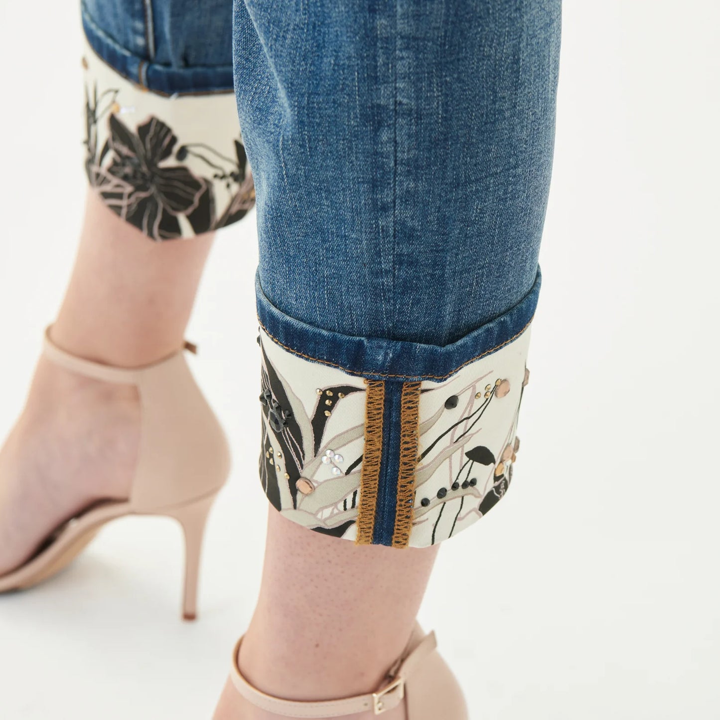 Denim Jeans with embellished cuff