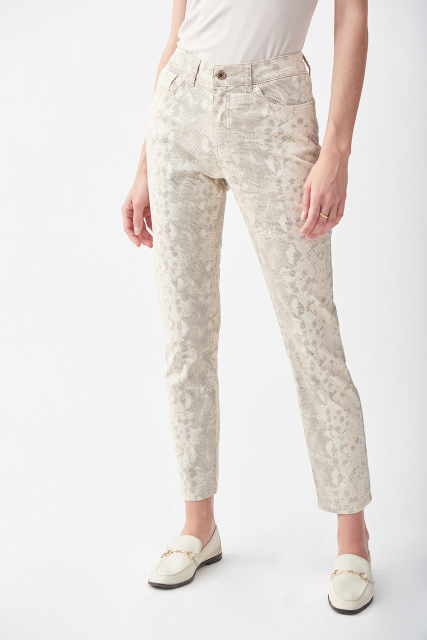 Natural snake print pant